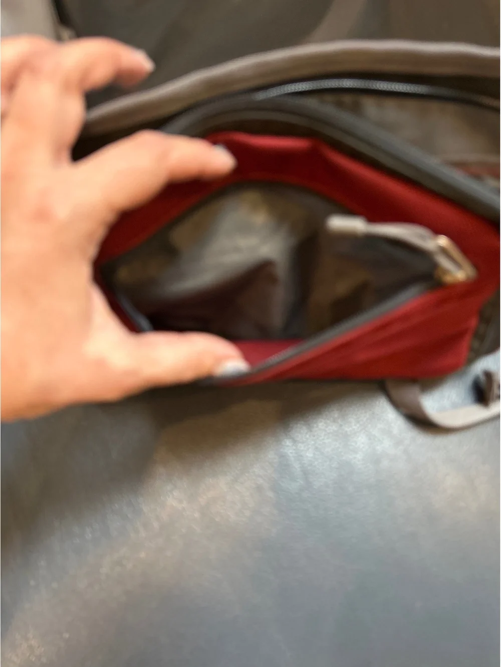 The North Face Red and Gray Messenger Bag